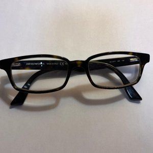Emporio Armani Men's Eyeglasses, Rectangular Tortoise Shell